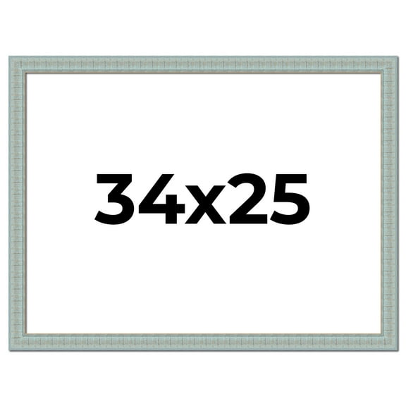 34x25 Frame Blue Teal Distressed Solid Wood Picture Frame | 1.625 Inch Moulding Width | Sonoma Blue
