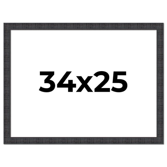 34x25 Frame Brown Rustic Solid Wood Picture Frame 1.5 Inches Wide | Interior Frame Depth 0.5 Inches