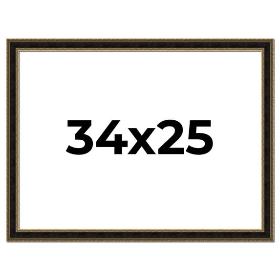 34x25 Frame Gold Antique Vintage Sold Wood Picture Frame | 1.75 Inch Moulding Width | Interior