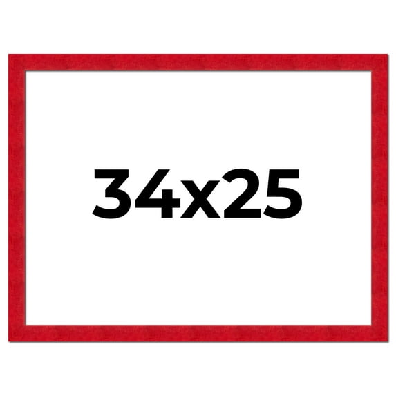 34x25 Frame Red Burl Solid Wood Picture Frame Width 1.75 Inches | Interior Frame Depth 0.5 Inches |