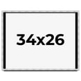 thumbnail image 1 of 34x26 Frame Brushed Silver Solid Wood Picture Frame | 0.75 Inch Moulding Width | Rabbet Depth 0.75, 1 of 5