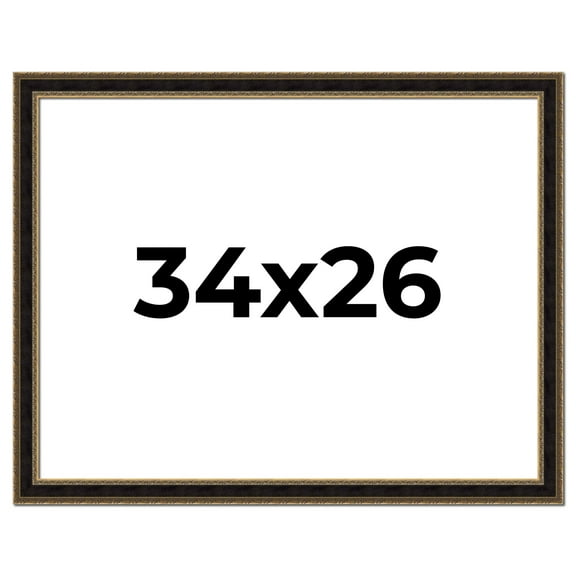 34x26 Frame Gold Antique Vintage Sold Wood Picture Frame | 1.75 Inch Moulding Width | Interior