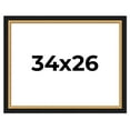 thumbnail image 1 of 34x26 Frame Gold Real Wood Picture Frame Width 2.25 Inches | Interior Frame Depth 0.5 Inches |, 1 of 8