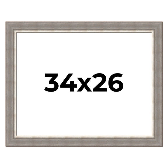 34x26 Frame Grey Real Wood Picture Frame Width 2.75 Inches | Interior Frame Depth 0.5 Inches |