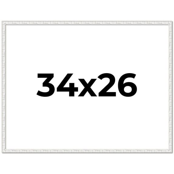 34x26 Frame White Real Wood Picture Frame Width 0.75 inches | Interior Frame Depth 0.5 inches |