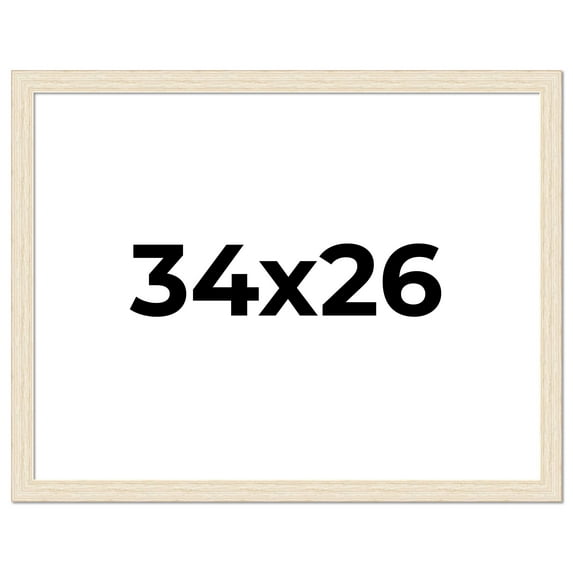 34x26 Frame White Real Wood Picture Frame Width 1.5 inches | Interior Frame Depth 0.5 inches | Barn