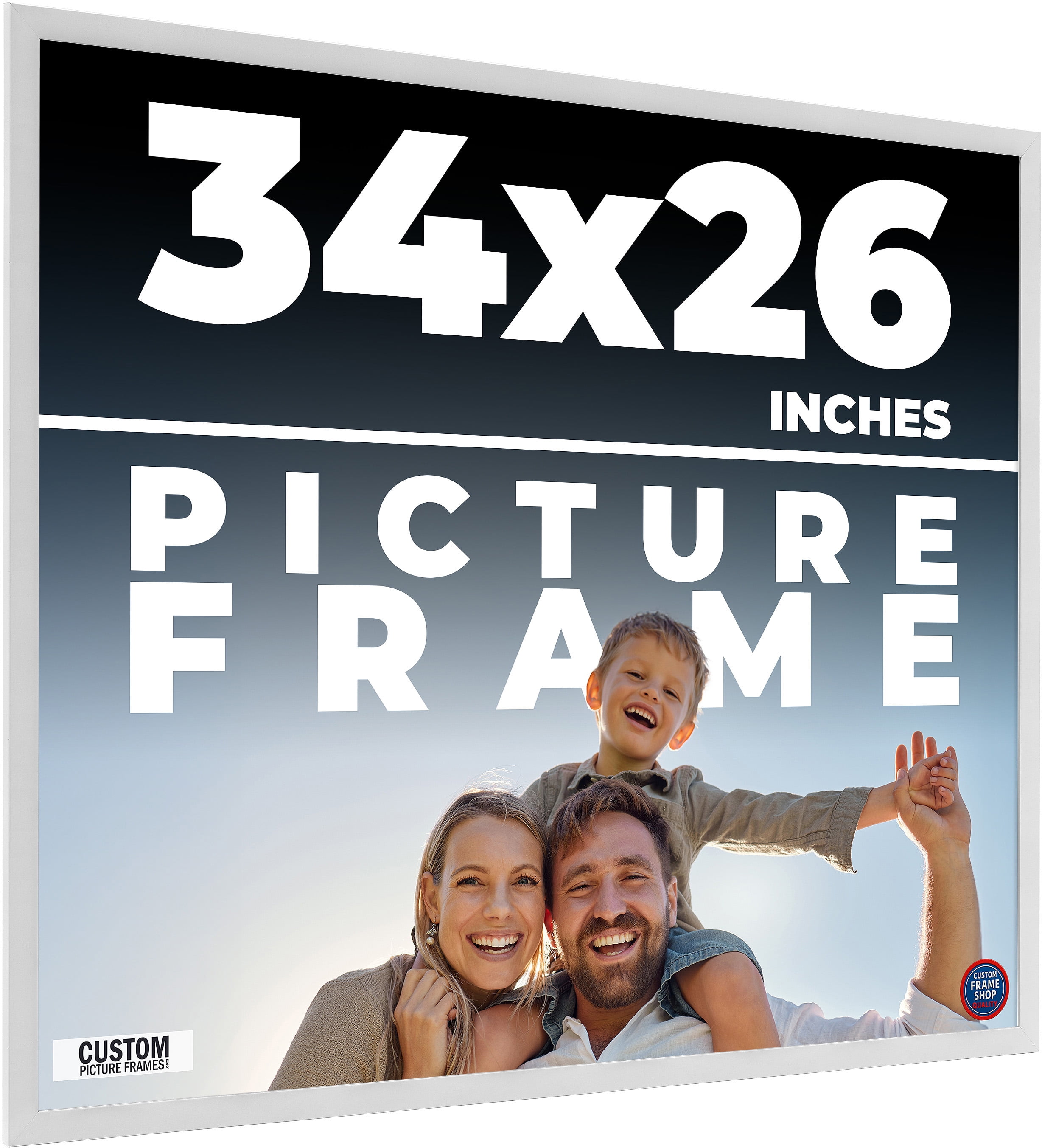 34x26 Frame White Solid Wood Picture Frame Includes UV Acrylic