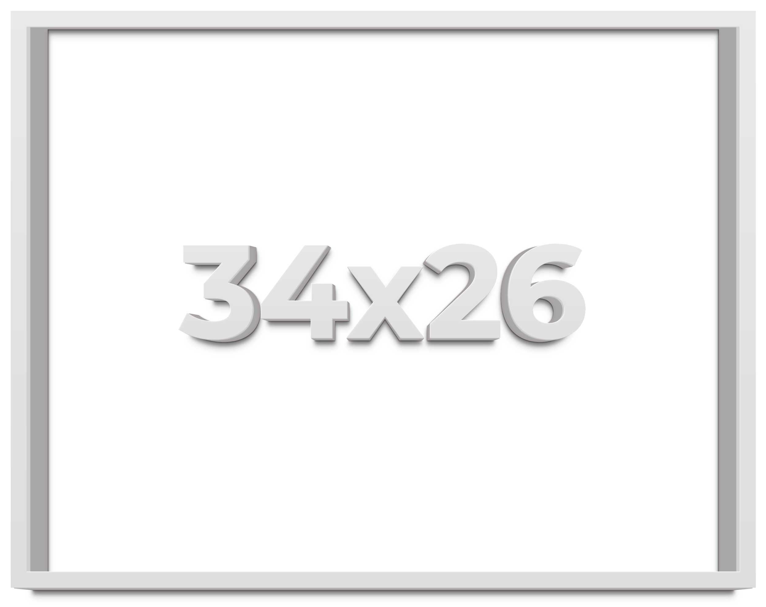 34x26 Shadow Box Frame White | 2 Inches Deep Real Wood Contemporary ...