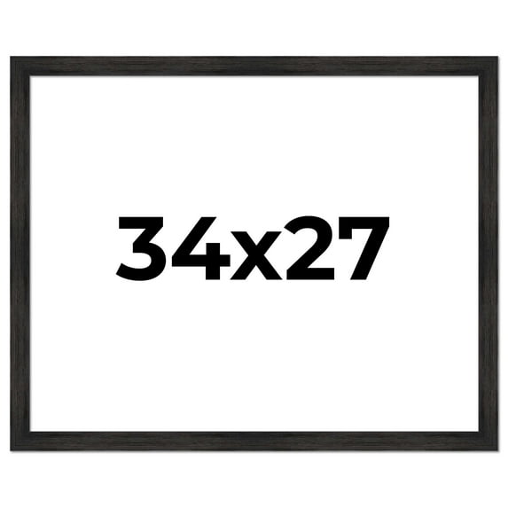 34x27 Frame Black Rustic Barnwood Solid Wood Picture Frame | 1.5 Inch Moulding Width | Includes UV