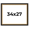 thumbnail image 1 of 34x27 Frame Gold Real Wood Picture Frame Width 2.25 Inches | Interior Frame Depth 0.5 Inches |, 1 of 8