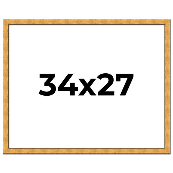 34x27 Frame Gold Rustic Solid Wood Picture Frame | 1.25 Inch Wide Moulding | Rustique Gold