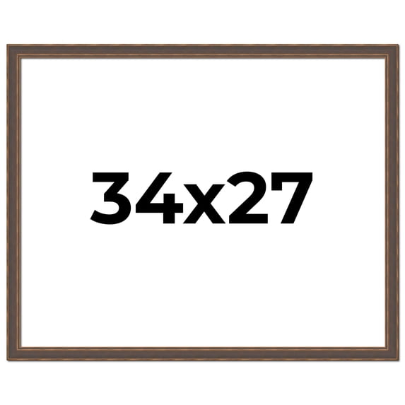 34x27 Frame Golden Caramel Solid Wood Bronze Picture Frame | 1.25 Inch Moulding Width | 0.5 Inch