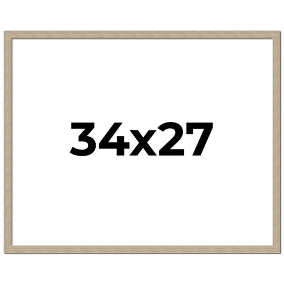 34x27 Frame Grey Solid Wood Picture Frame Width 1 Inches | Interior Frame Depth 0.5 Inches |