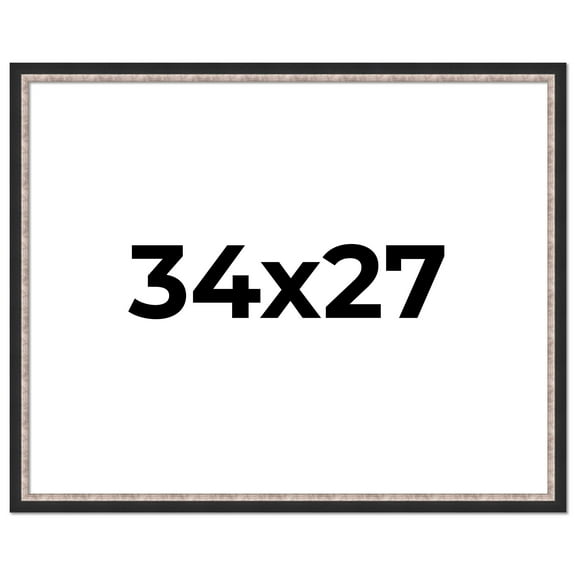 34x27 Frame Silver Real Wood Picture Frame Width 1.25 Inches | Interior Frame Depth 0.75 Inches |