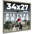 thumbnail image 1 of 34x27 Frame Silver Solid Wood Picture Frame Width 1.125 Inches | Interior Frame Depth 0.375 Inches, 1 of 8