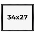 thumbnail image 1 of 34x27 Shadow Box Frame Black | 1.25 inches Deep Real Wood Contemporary Shadowbox Display Frame | UV, 1 of 8