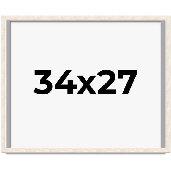 34x27 Shadow Box Frame White | 1.125 Inches Deep Real Wood Rustic Shadowbox Display Frame | UV