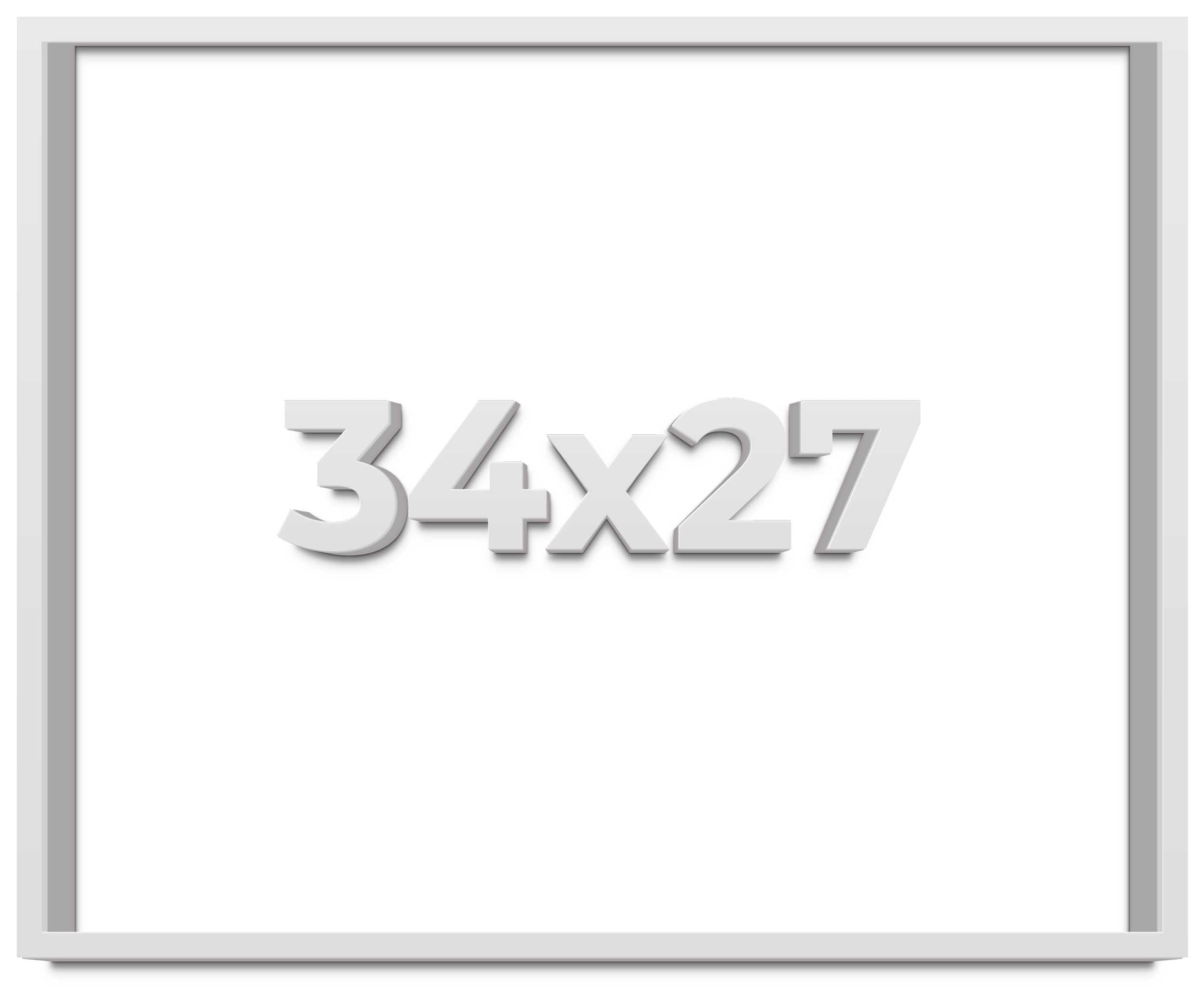 34x27 Shadow Box Frame White | 2 Inches Deep Real Wood Contemporary ...