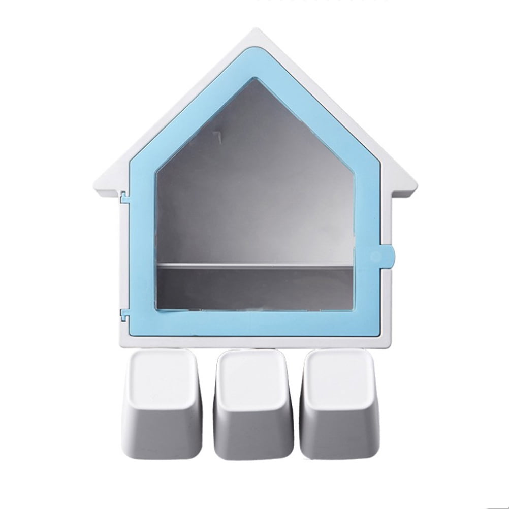 34x27cm House Shaped MultiFunctional Toothbrush Mouthwash Storage Rack