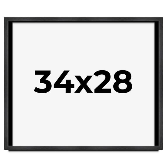 34x28 Frame Black Charcoal Grey Wood Textured Picture Frame | 0.75 Inch Moulding Width | Gunmetal