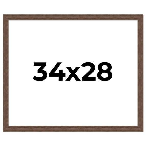 34x28 Frame Brown Farmhouse Solid Wood Picture Frame Width 1.5 Inches | Interior Frame Depth 0.5
