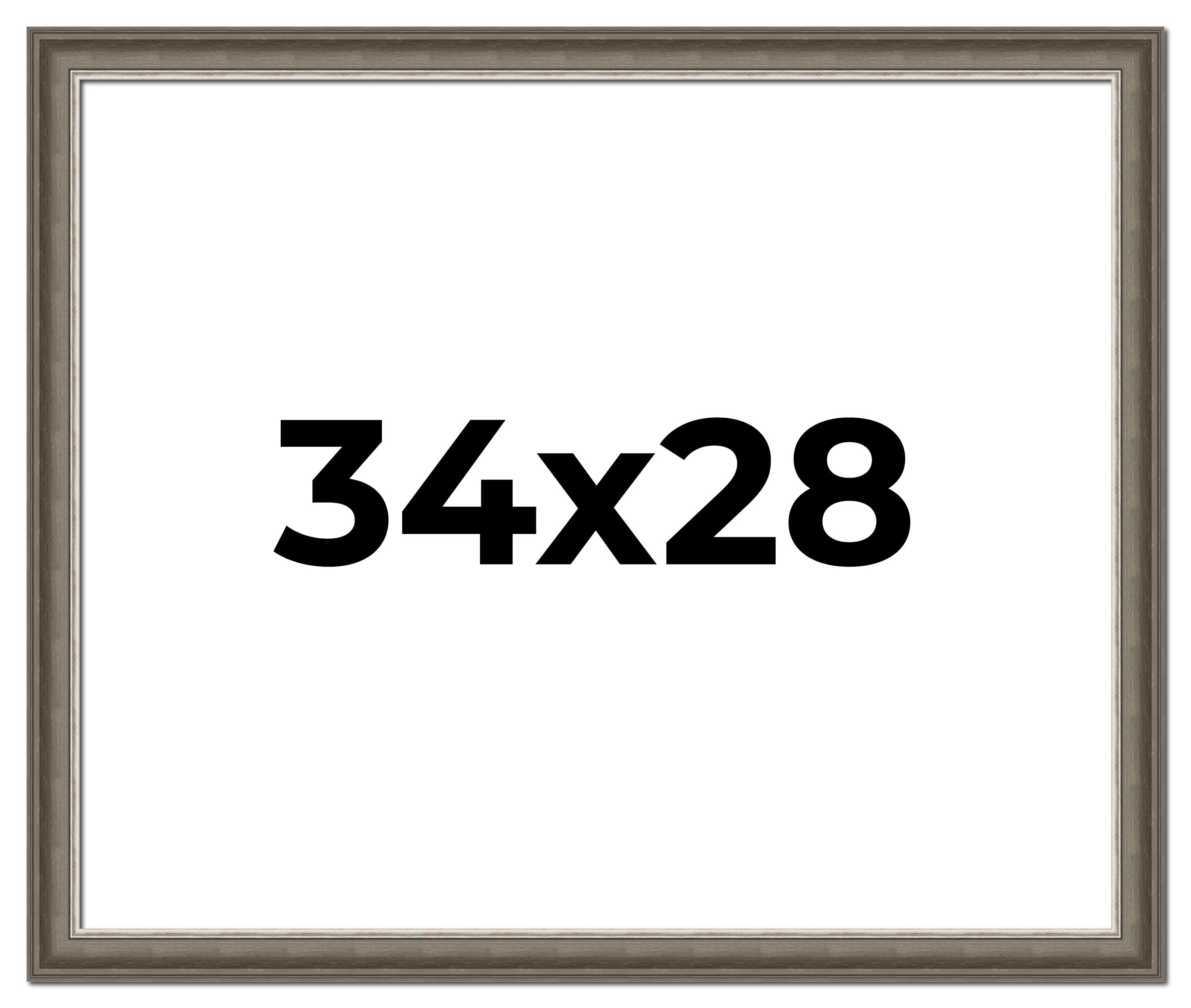 34x28 Frame Brown Solid Wood Picture Frame | 1.75 Inch Moulding Width ...