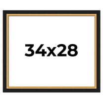 34x28 Frame Gold Real Wood Picture Frame Width 2.25 Inches | Interior Frame Depth 0.5 Inches |