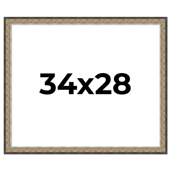 34x28 Frame Silver Real Wood Picture Frame Width 1.75 Inches | Interior Frame Depth 0.5 Inches |