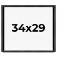 thumbnail image 1 of 34x29 Frame Black Charcoal Grey Wood Textured Picture Frame | 0.75 Inch Moulding Width | Gunmetal, 1 of 8