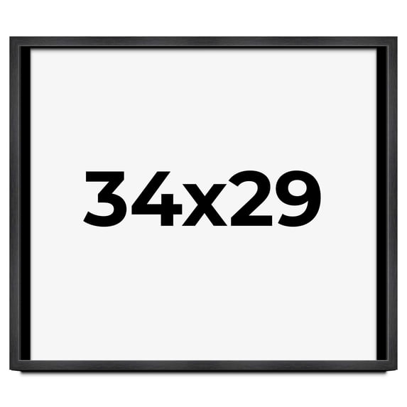 34x29 Frame Black Charcoal Grey Wood Textured Picture Frame | 0.75 Inch Moulding Width | Gunmetal