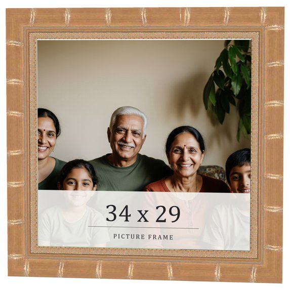 34x29 Frame Gold Real Wood Picture Frame Width 1.5 inches | Interior Frame Depth 0.5 inches |