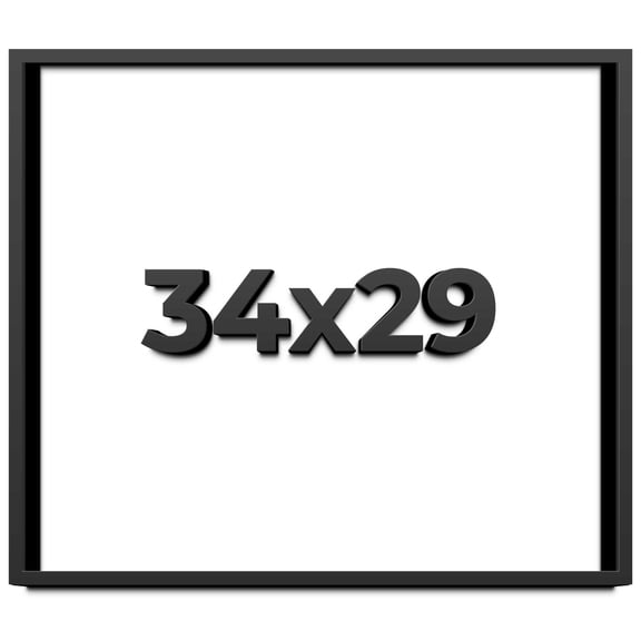 34x29 Shadow Box Frame Black | 1 inches Deep Real Wood Contemporary Shadowbox Display Frame | UV