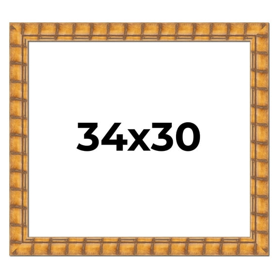 34x30 Frame Beige Real Wood Picture Frame Width 3 inches | Interior Frame Depth 0.5 inches |