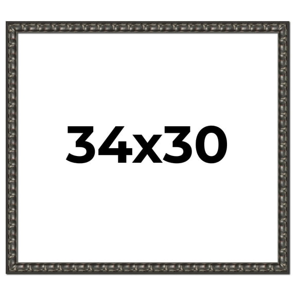 34x30 Frame Black-Brown Medieval Solid Wood Picture Frame | 1.5 Inch Moulding Width | Gotham