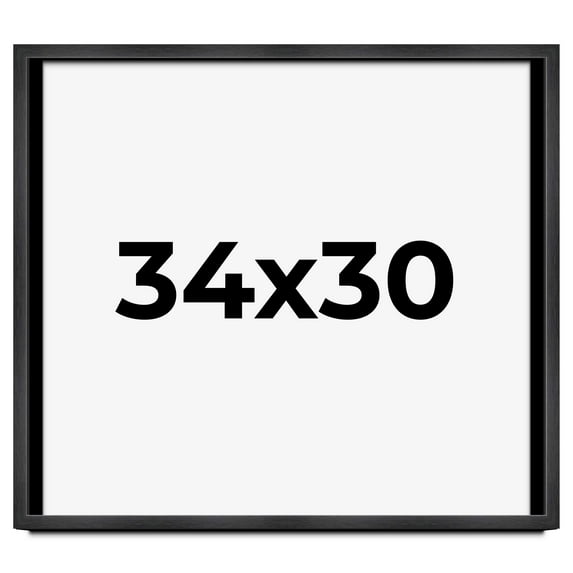 34x30 Frame Black Charcoal Grey Wood Textured Picture Frame | 0.75 Inch Moulding Width | Gunmetal