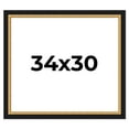 thumbnail image 1 of 34x30 Frame Gold Real Wood Picture Frame Width 2.25 Inches | Interior Frame Depth 0.5 Inches |, 1 of 8