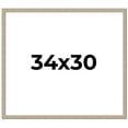 thumbnail image 1 of 34x30 Frame Grey Solid Wood Picture Frame Width 1 Inches | Interior Frame Depth 0.5 Inches |, 1 of 8