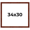 thumbnail image 1 of 34x30 Walnut Brown Veneer Real Wood Picture Frame Width 1.75 inches | Interior Frame Depth 0.5, 1 of 8