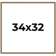 thumbnail image 1 of 34x32 Frame Gold Solid Wood Picture Frame - Complete Modern Photo Frame Includes UV Acrylic, 1 of 8