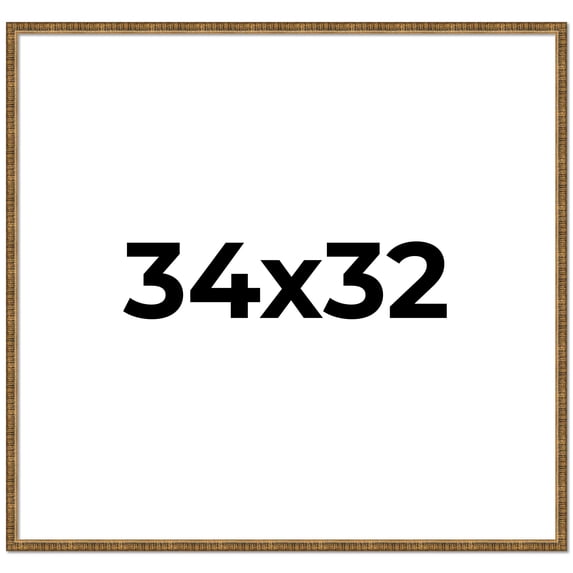 34x32 Frame Gold Solid Wood Picture Frame - Complete Modern Photo Frame Includes UV Acrylic