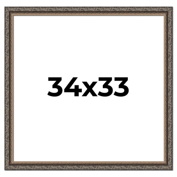 34x33 Frame Black Real Wood Picture Frame Width 2 inches | Interior Frame Depth 0.5 inches | Fitz