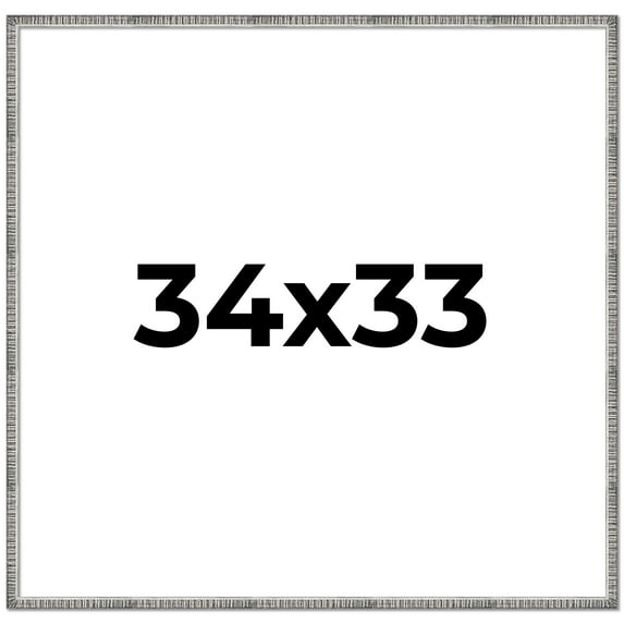 34x33 Frame Silver Grey Distressed Solid Wood Picture Frame | 0.75 Inch Moulding Width | Interior