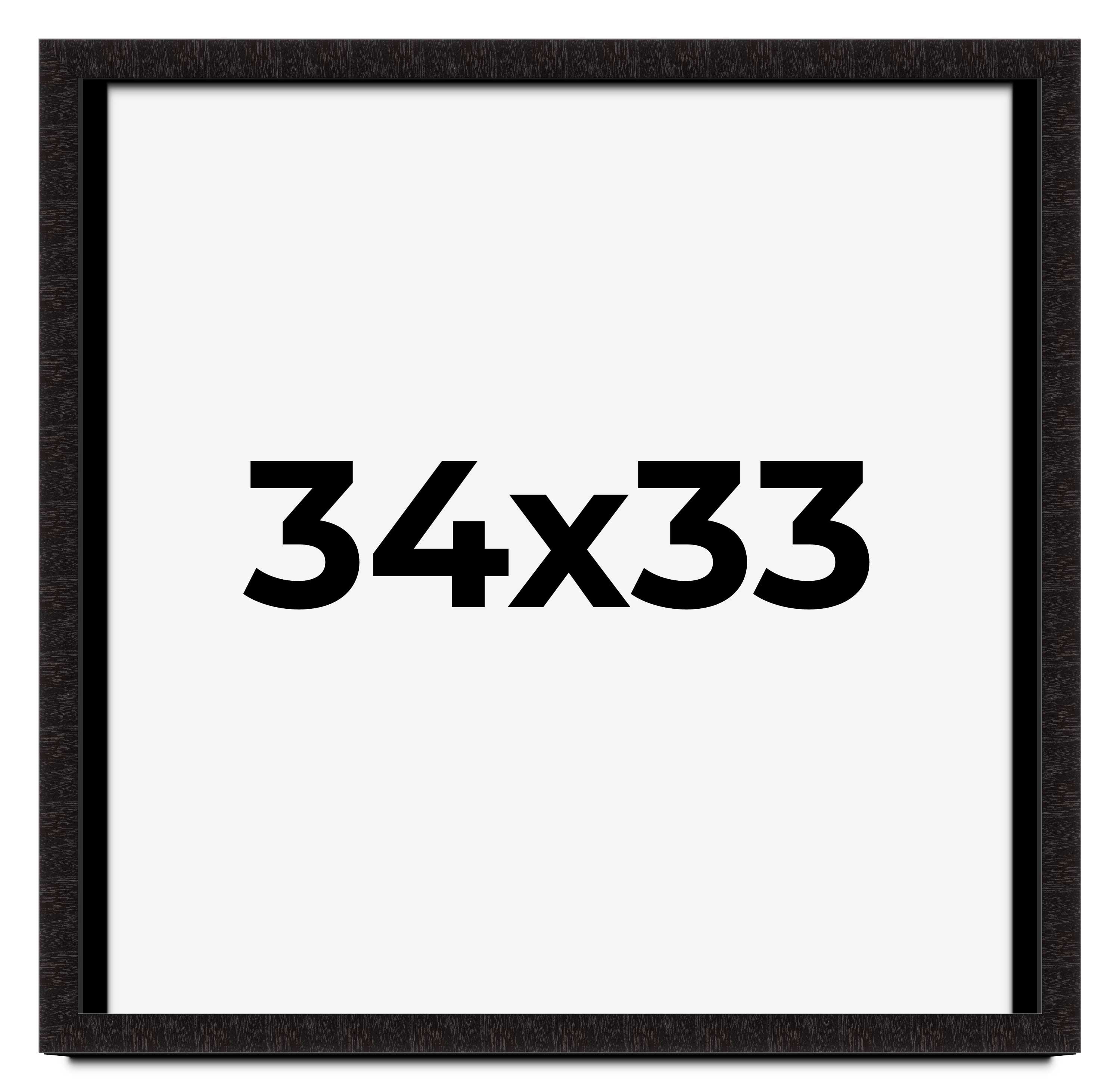 34x33 Shadow Box Black Solid Wood Display Picture Frame | 1 Inch Rabbet ...