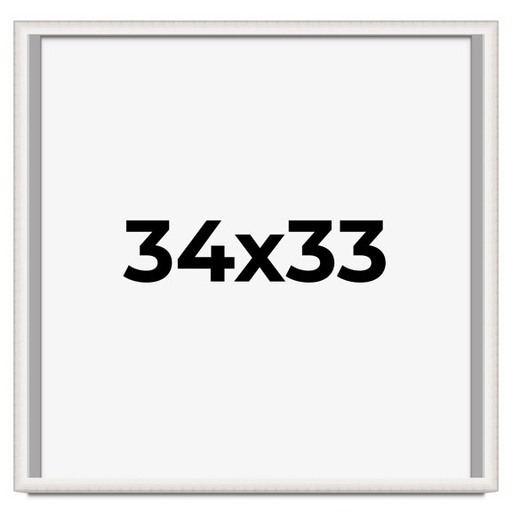 34x33 Shadow Box Silver Brushed Striped Display Frame | 1.625 Inches Deep | 1 Inch Moulding Width |