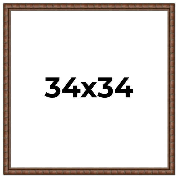 34x34 Dark Brown Bamboo Real Wood Picture Frame Width 1.5 inches | Interior Frame Depth 0.5 inches
