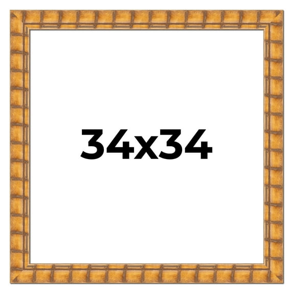 34x34 Frame Beige Real Wood Picture Frame Width 3 inches | Interior Frame Depth 0.5 inches |