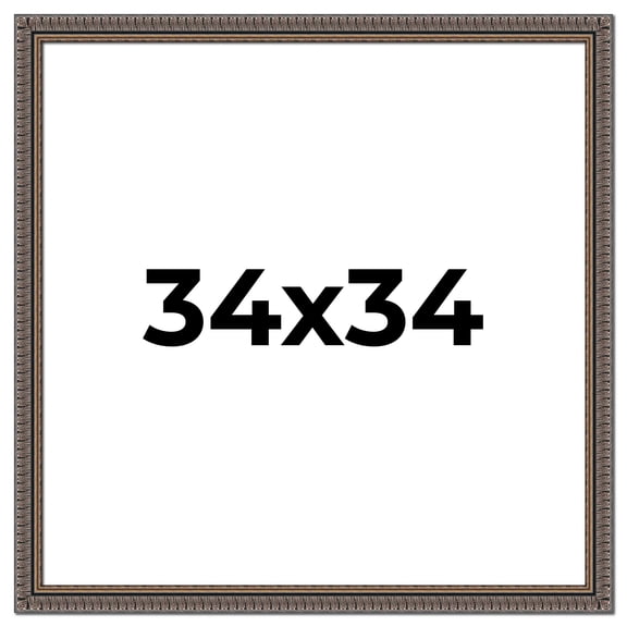 34x34 Frame Black Feather Payton Ornate Solid Wood Picture Frame Width 1.75 Inches | Interior Depth