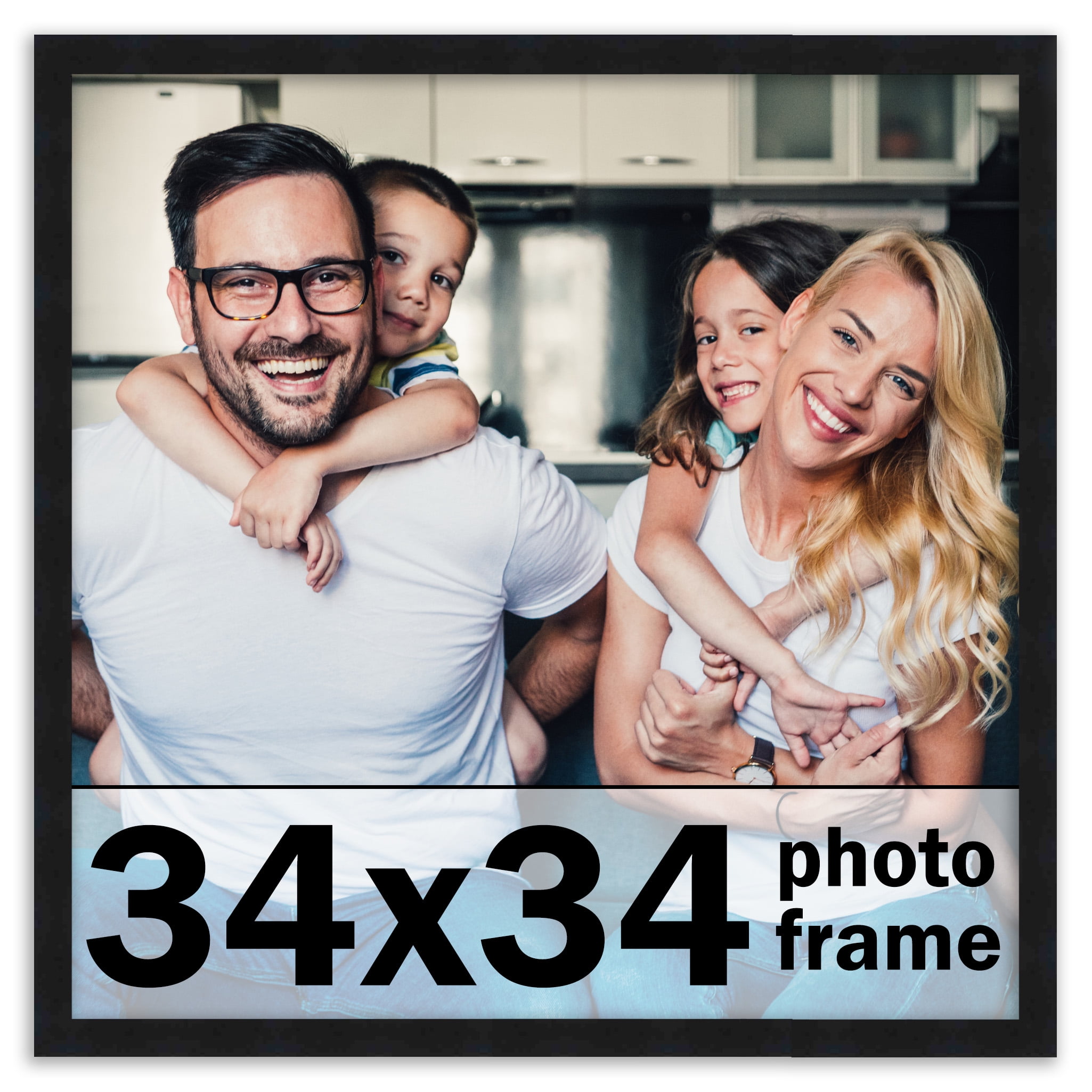 34x34 Frame Black Picture Frame Modern Photo Frame Includes UV