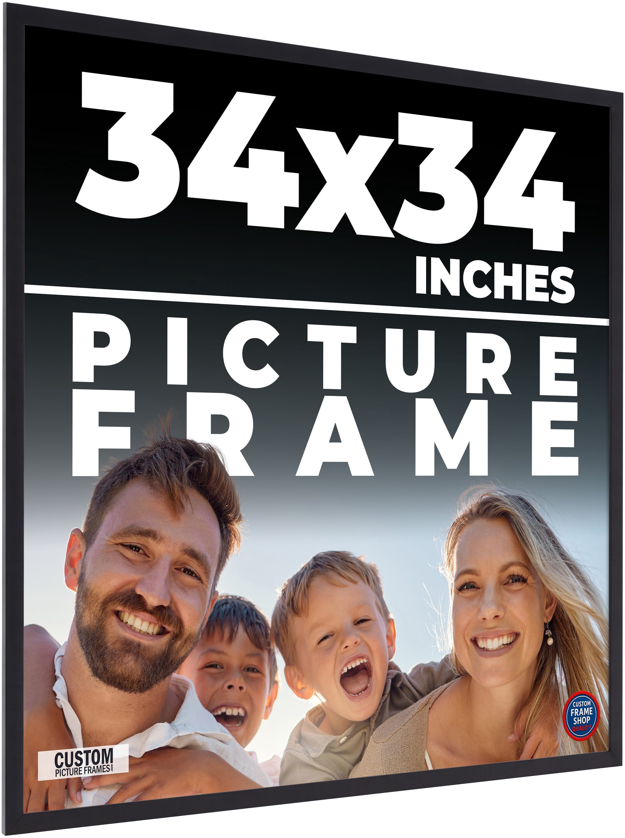 Walmart 34x34 Solid Wood Black Picture Frame - UV Acrylic Front, Acid ...