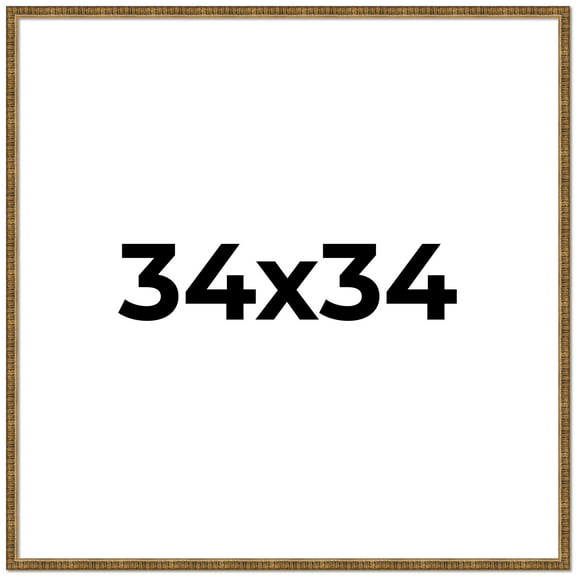 34x34 Frame Gold Kingsley Distressed Solid Wood Picture Frame Width 0.75 Inches | Interior Frame